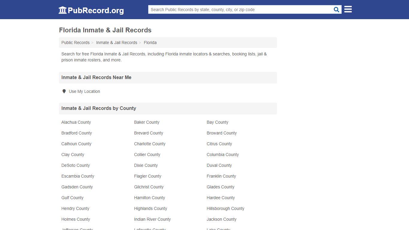 Free Florida Inmate & Jail Records - PubRecord.org